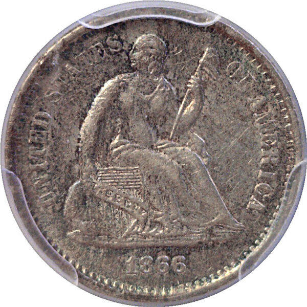 1866-S Seated Liberty Half Dime  -  PCGS AU-58 - Image 2