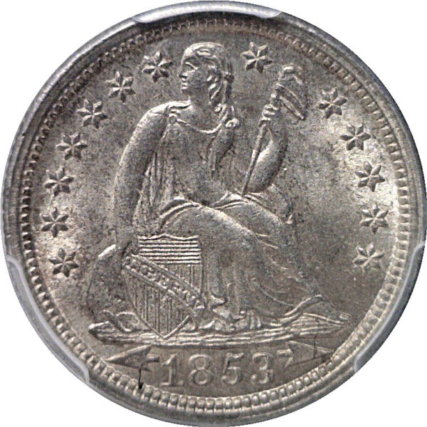1853 Seated Liberty Dime  -  PCGS MS-63  CAC - Image 2