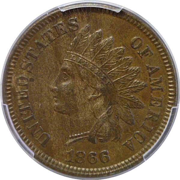 1866 Indian Head Cent  -  PCGS MS-62 BN - Image 2