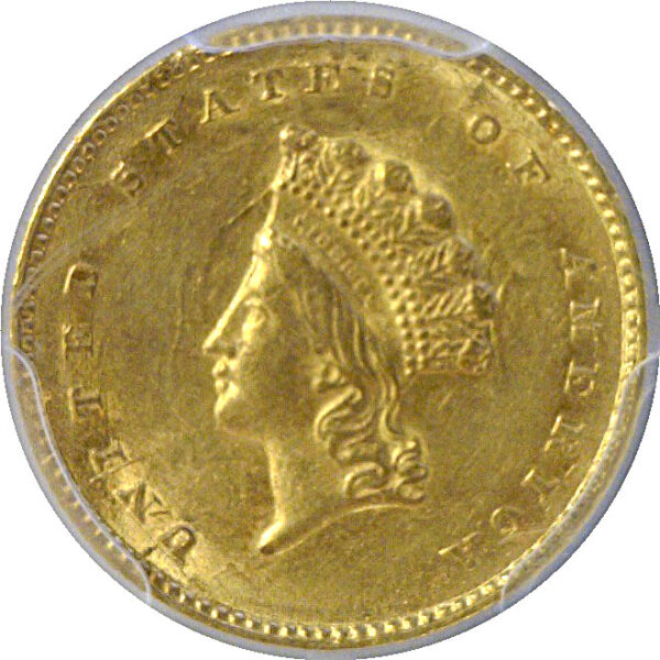 1855 One Dollar Gold Coin  -  PCGS AU-58 - Image 2