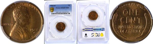 1916-D Lincoln Cent  -  PCGS MS-65+ RD
