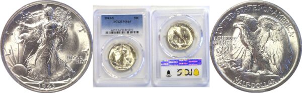 1943-S Walking Liberty Half Dollar  -  PCGS MS-64