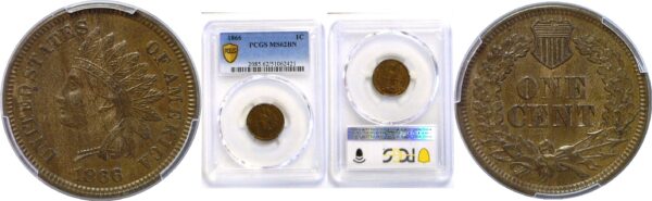 1866 Indian Head Cent  -  PCGS MS-62 BN