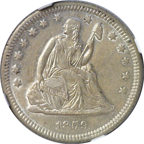 1859-O Seated Liberty Quarter. -  NGC AU-58 - Image 2