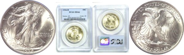 1934-D Walking Liberty Half Dollar. -  PCGS MS-66