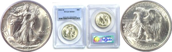 1941-D Walking Liberty Half Dollar. -  PCGS MS-66+
