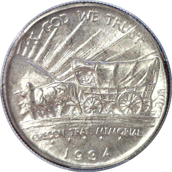 1934-D Oregon Trail Commemorative Half Dollar. -  PCGS MS-66+ - Image 3