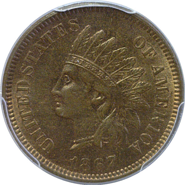 1867 Indian Head Cent  -  PCGS MS-64 RB - Image 2