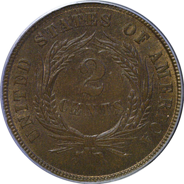 1866 Two Cent Piece  -  PCGS MS-65 BN - Image 3