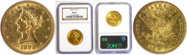 1892-O $10 Liberty  -  NGC MS-61