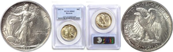 1917-S Reverse. Walking Liberty Half Dollar  -  PCGS MS-62