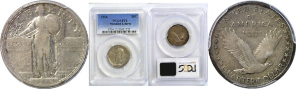 1916 Standing Liberty Quarter  -  PCGS F-12