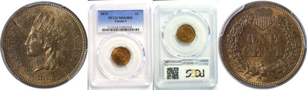 1873 Indian Head Cent  -  PCGS MS-64 RB