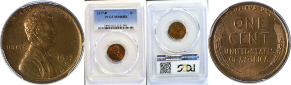 1917-D Lincoln Cent  -  PCGS MS-66 RB