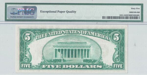 1928-A $5 Federal Reserve Note Fr-1951-E PMG Gem CU-65 EPQ - Image 3