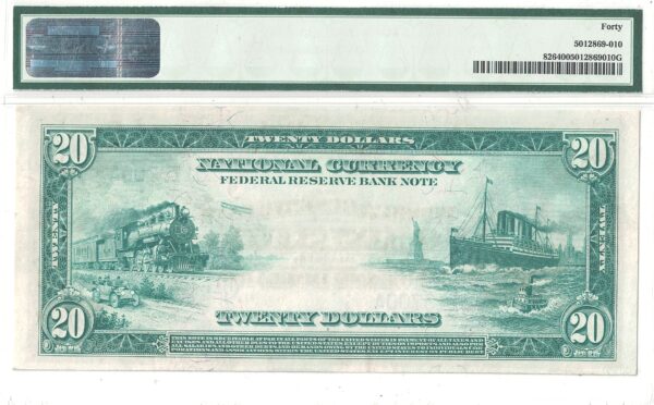 1915 $20 Federal Reserve Bank Note Fr-826 PMG XF-40 - Image 3