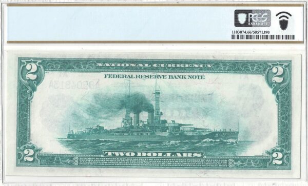 1918 $2 Federal Reserve Bank Note Fr-749 PCGS Gem CU-66 PPQ - Image 3