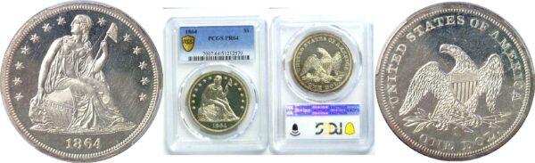 1864 Seated Liberty Dollar  -  PCGS PR-64