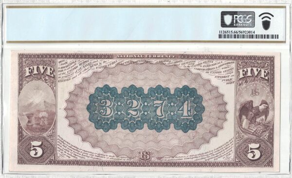 1882 $5 Bucyrus, Ohio Charter 3274 PCGS Gem CU-66 PPQ - Image 3