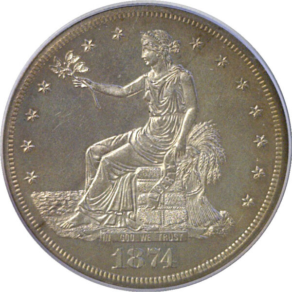 1874 Trade Dollar  -  PCGS PR-63 CAM - Image 2