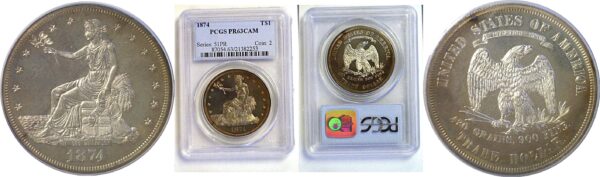 1874 Trade Dollar  -  PCGS PR-63 CAM