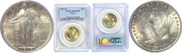 1917-D T-1. Standing Liberty Quarter  -  PCGS MS-64FH