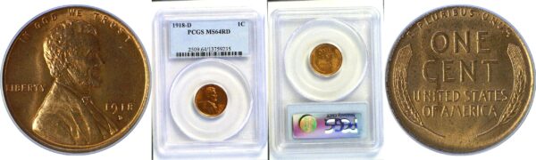 1918-D Lincoln Cent  -  PCGS MS-64 RD