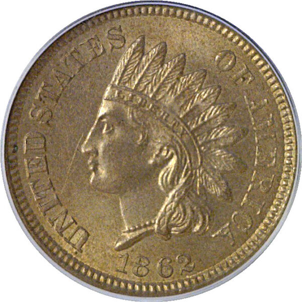 1862 Indian Head Cent  -  PCGS MS-64  CAC - Image 2