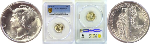 1921-D Mercury Dime  -  PCGS MS-65 FB