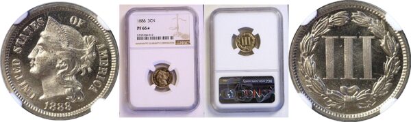 1888 Nickel Three Cent  -  NGC PF-66 Star