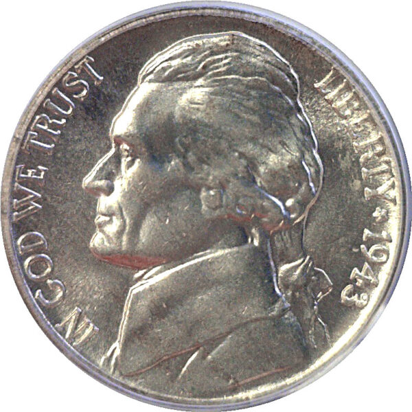 1943/2-P Jefferson Nickel  -  PCGS MS-65 FS - Image 2