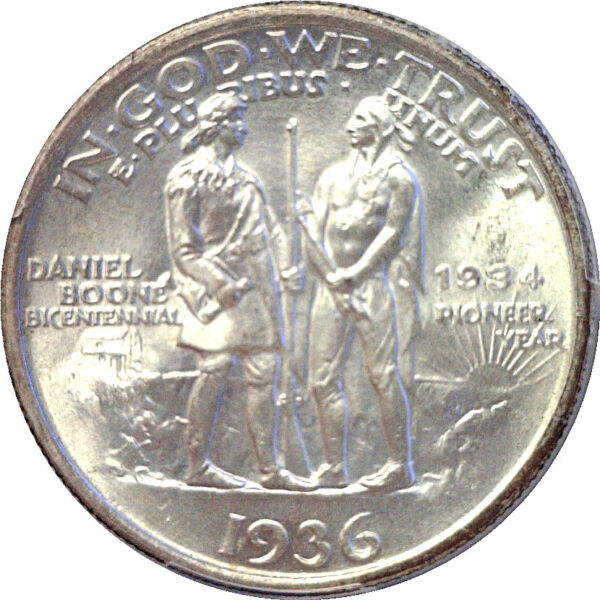 1936 Boone Commemorative Half Dollar  -  PCGs MS-65 - Image 3