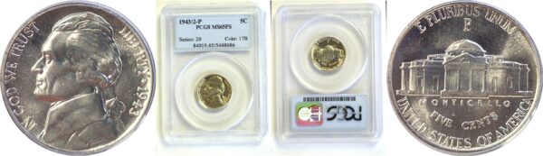 1943/2-P Jefferson Nickel  -  PCGS MS-65 FS