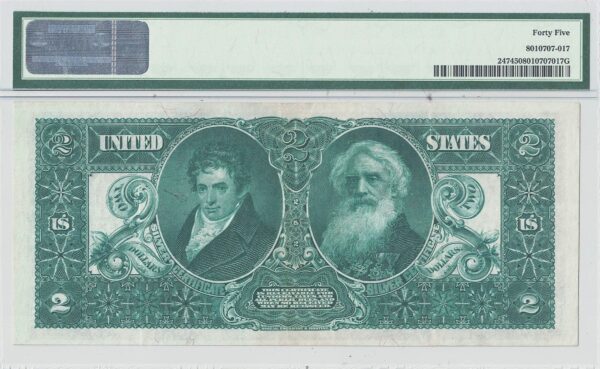 1896 $2 Silver Certificate Fr-247 PMG XF-45 - Image 3