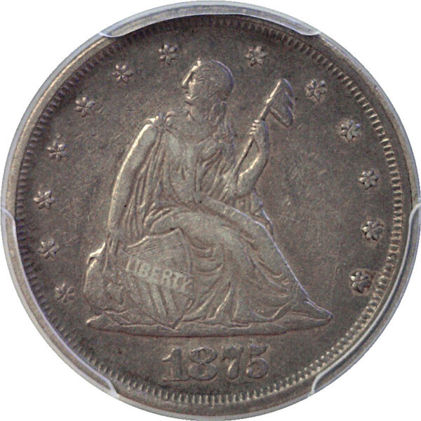 1875 Twenty Cent Piece  -  PCGS VF-35  CAC - Image 2