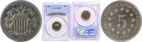 1881 Shield Nickel  -  PCGS PR-65