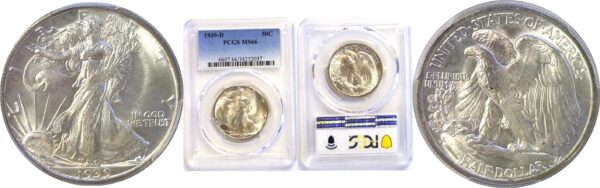 1939-D Walking Liberty Half Dollar  -  PCGS MS-66