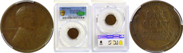 1922 No D.  Lincoln Cent  -  PCGS VF-25  CAC