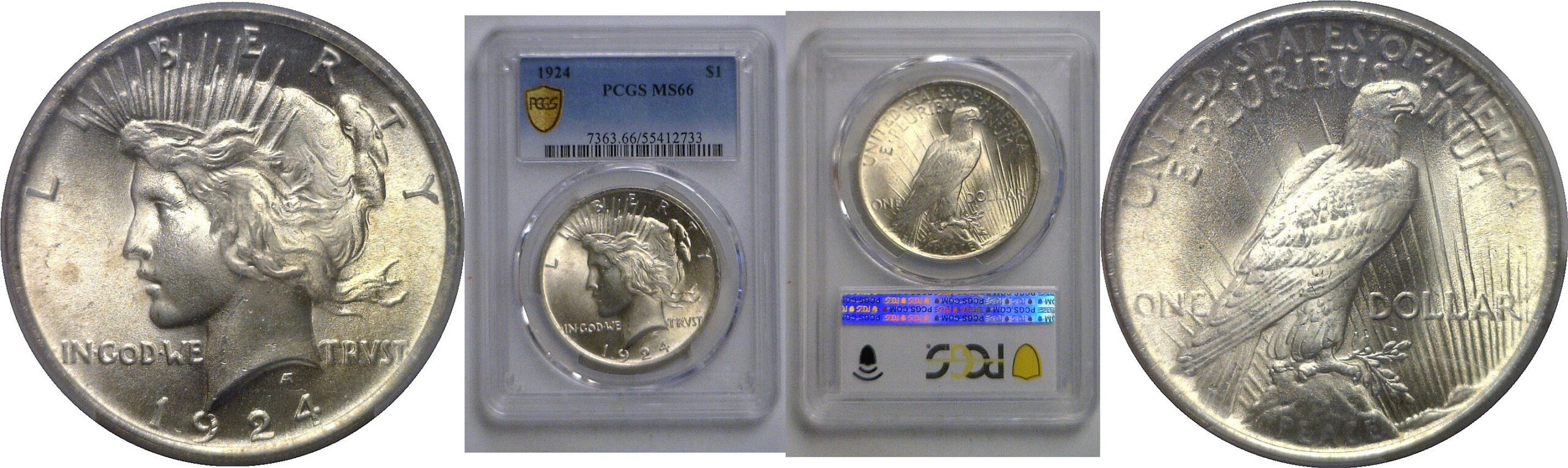 1924 Peace Dollar    PCGS MS-66
