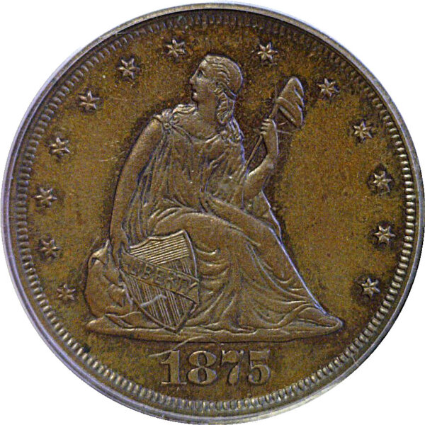1875 Pattern Twenty Cent Piece. J-1414  -  PCGS PR-64 BN   CAC - Image 2
