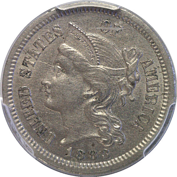 1883 Nickel Three Cent. -  PCGS AU-58 - Image 2