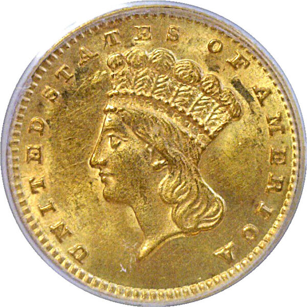 1889 One Dollar Gold Coin  -  PCGS MS-62 - Image 2