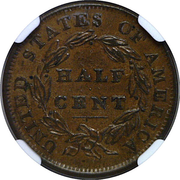 1835 Half Cent  -  NGC AU-58 - Image 3