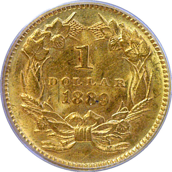 1889 One Dollar Gold Coin  -  PCGS MS-62 - Image 3