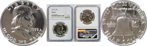 1953 Franklin Half Dollar  -  NGC PF-67+