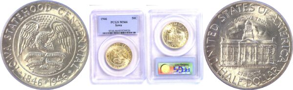 1946 Iowa Commemorative Half Dollar  -  PCGS MS-66