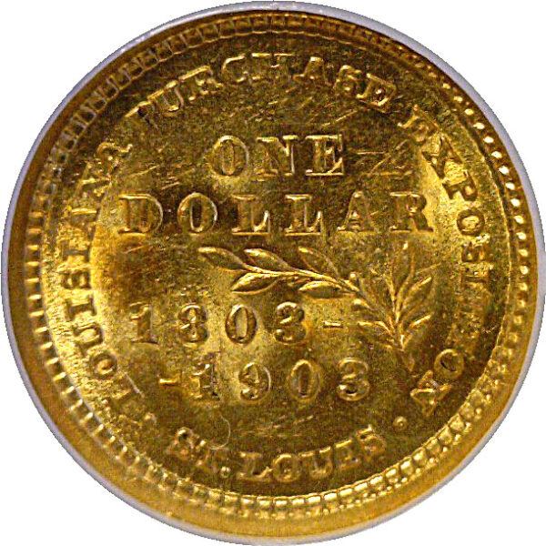 1903 La. Purchase, Jefferson. $1 Gold Commemorative. -  NGC MS-62 - Image 3