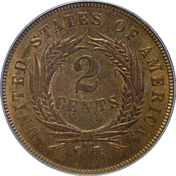 1869 Two Cent Piece  -  PCGS MS-64 RB - Image 3