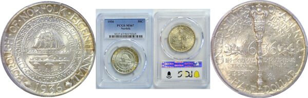 1936 Norfolk Commemorative Half Dollar   -  PCGS MS-67