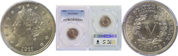 1911 Liberty Nickel  -  PCGS MS-64